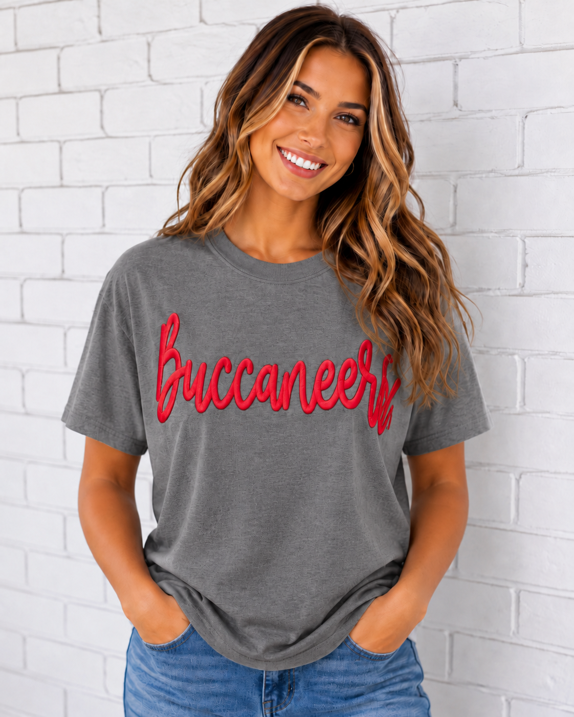 Granite Buccaneers Embroidered Puff CC Tee