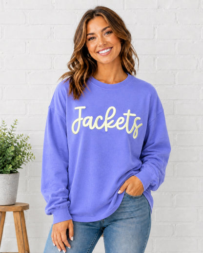 Violet Jackets Embroidered Puff CC Long Sleeve