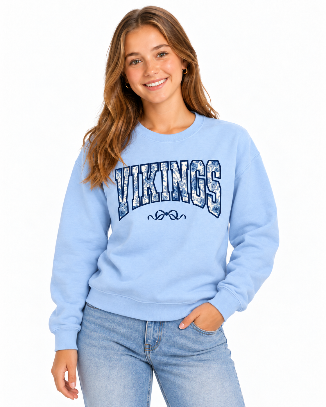 Vikings Applique 1 on CC Sweatshirt