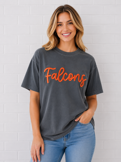 Pepper Falcons Embroidered Puff CC Tee