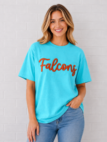 Chalky Mint Falcons Embroidered Puff CC Tee