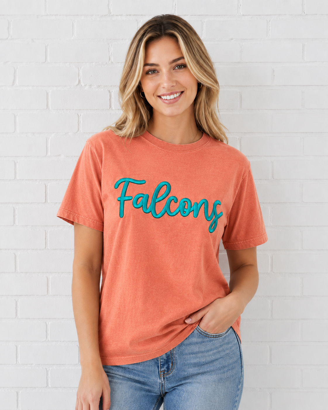 Yam Falcons Embroidered Puff CC Tee