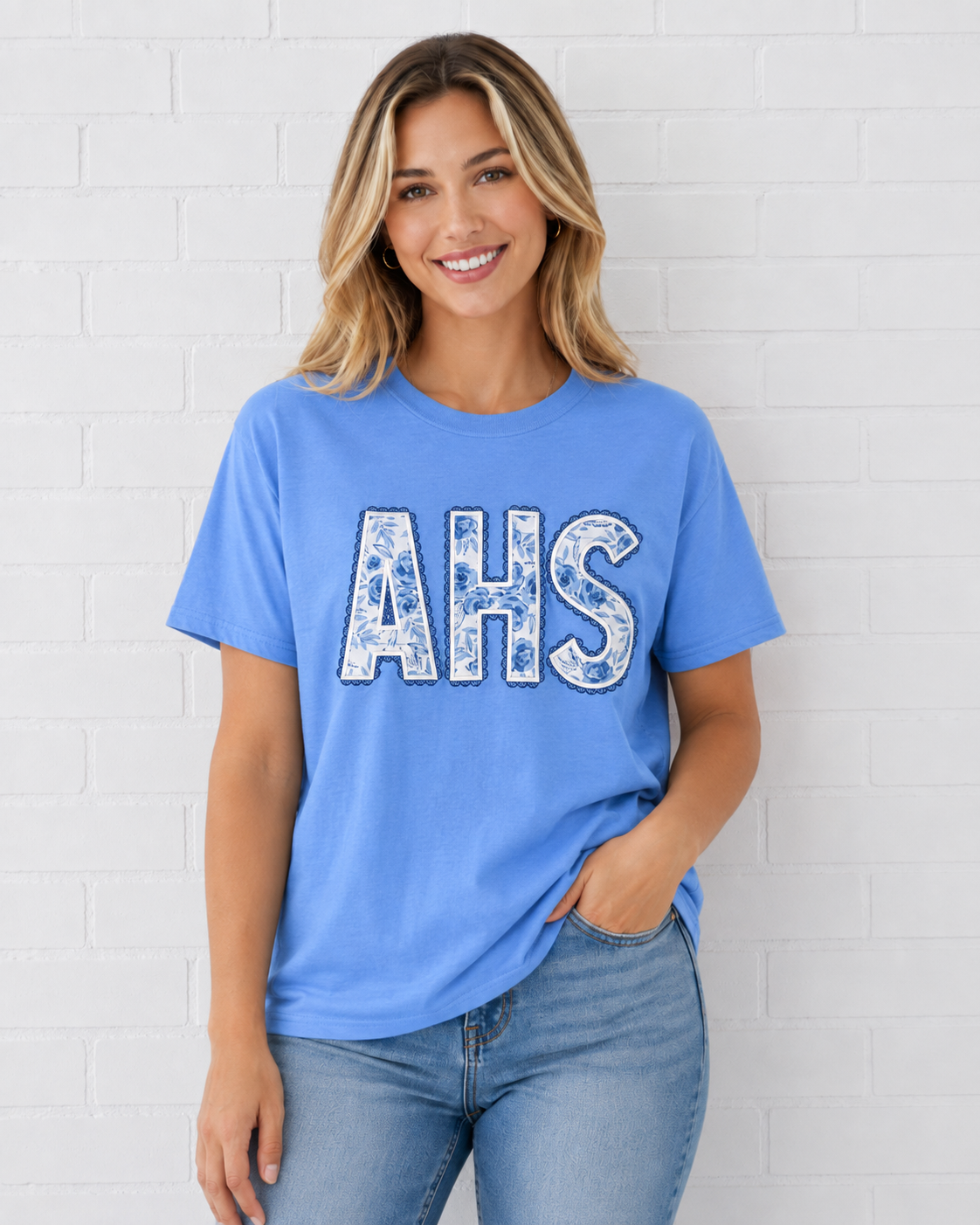 AHS 1 Lace Applique on Gildan Tee