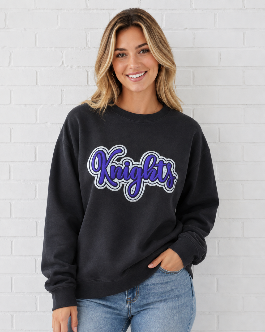 North Webster Knights Black Gildan RTW Crewneck