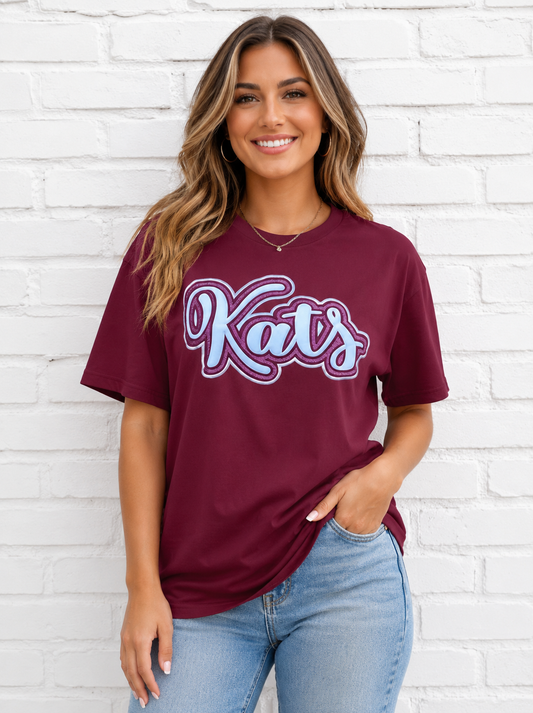 R.V. Kerr Kats Maroon SS RTW Tee