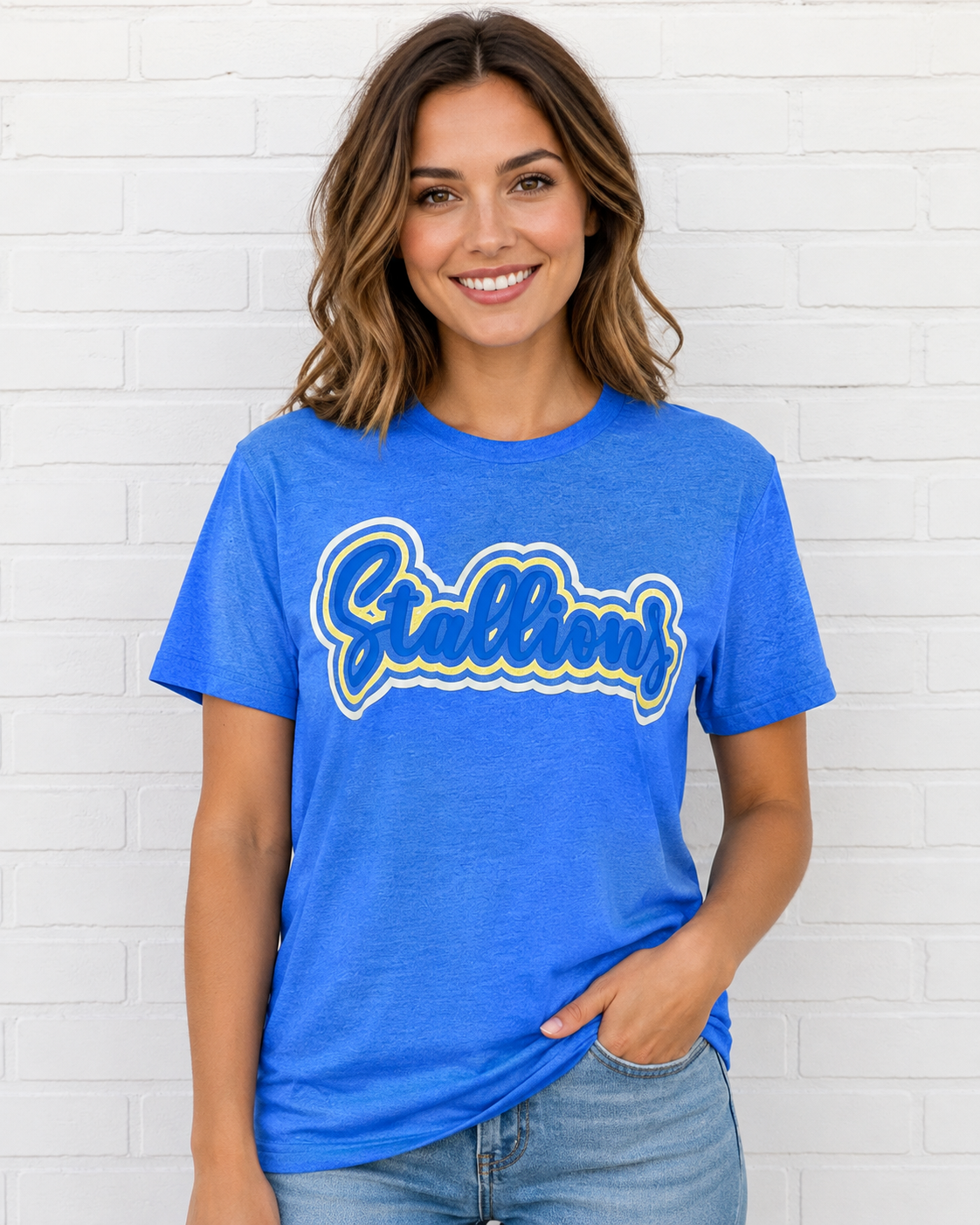 CMMS Stallions Htr Royal Blue SS RTW Tee