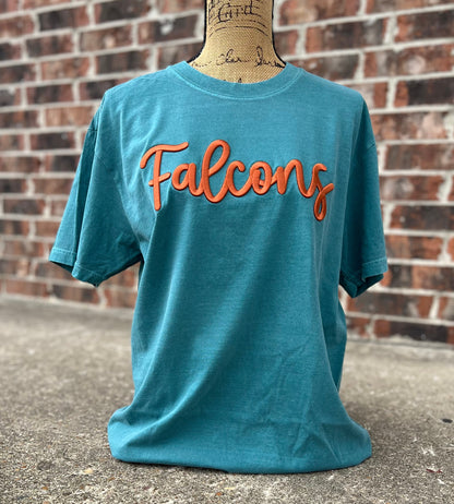 Emerald Falcons Embroidered Puff CC Tee