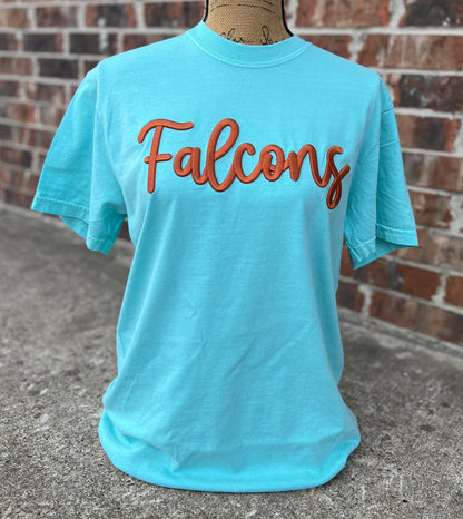 Chalky Mint Falcons Embroidered Puff CC Tee