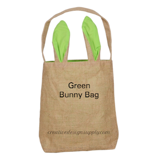 Green Burlap Bunny Bag