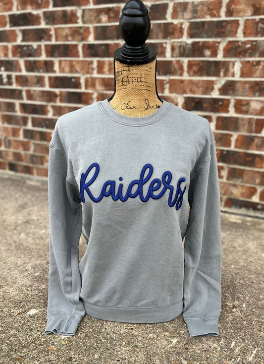 Raiders Embroidered Puff Comfort Colors Crewneck
