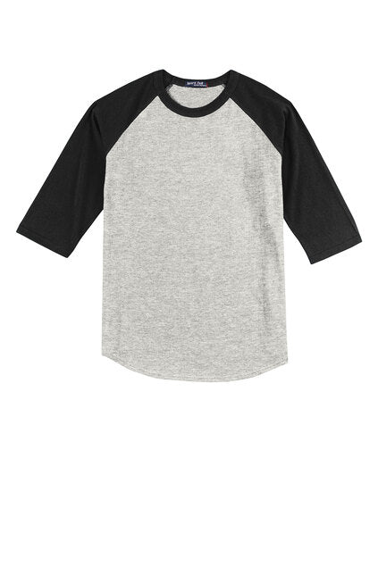 Htr Grey/Black Sport-Tek Youth 3/4 Sleeve YT200