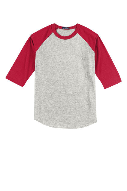 Htr Grey/Red Sport-Tek Youth 3/4 Sleeve YT200