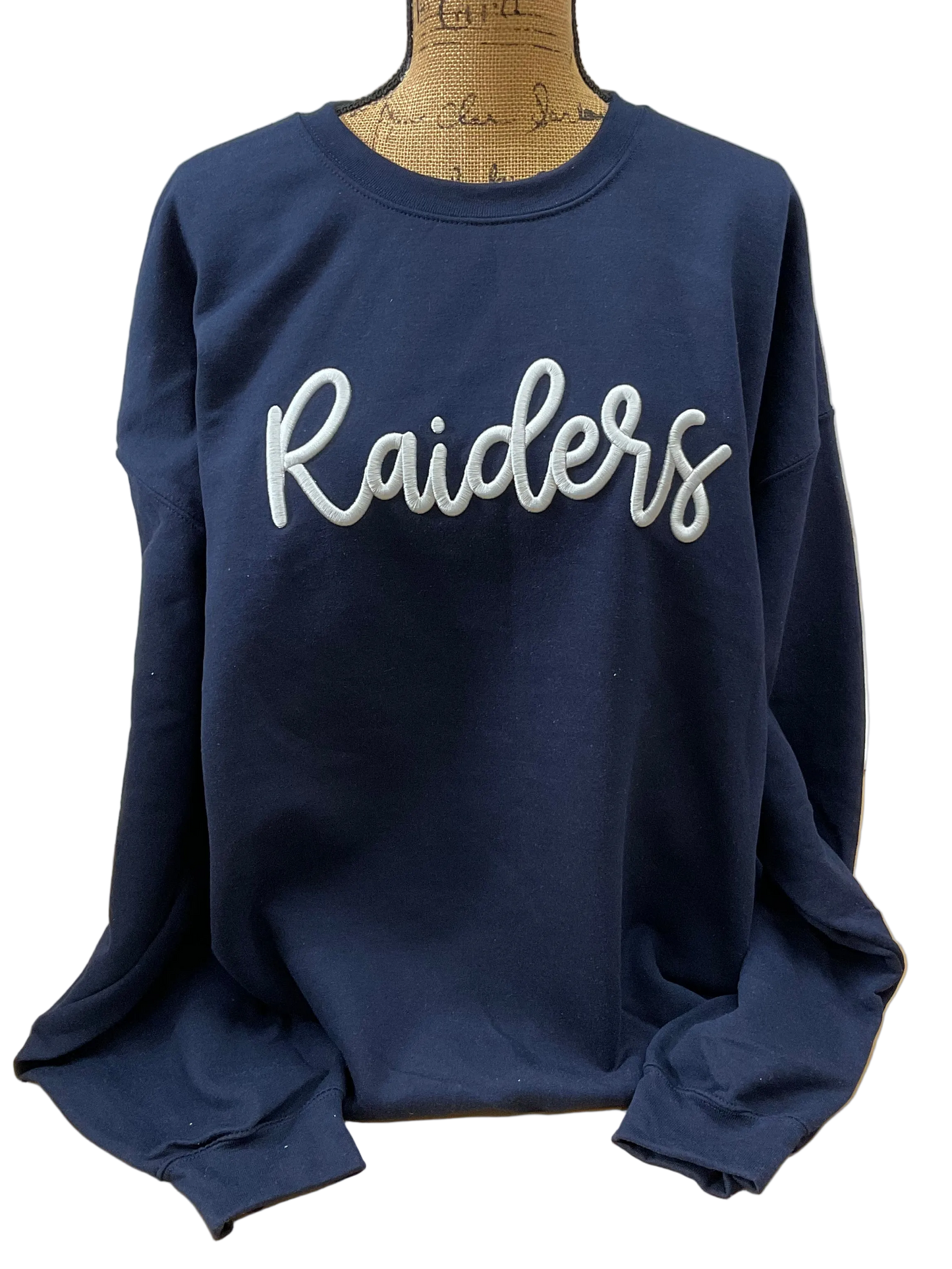 Raiders Embroidered Puff Gildan Crewneck