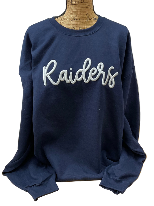 Raiders Embroidered Puff Gildan Crewneck