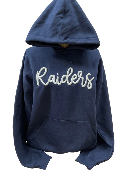 Raiders Embroidered Puff Gildan Hoodie