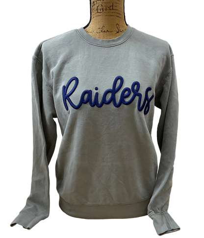 Raiders Embroidered Puff Comfort Colors Crewneck