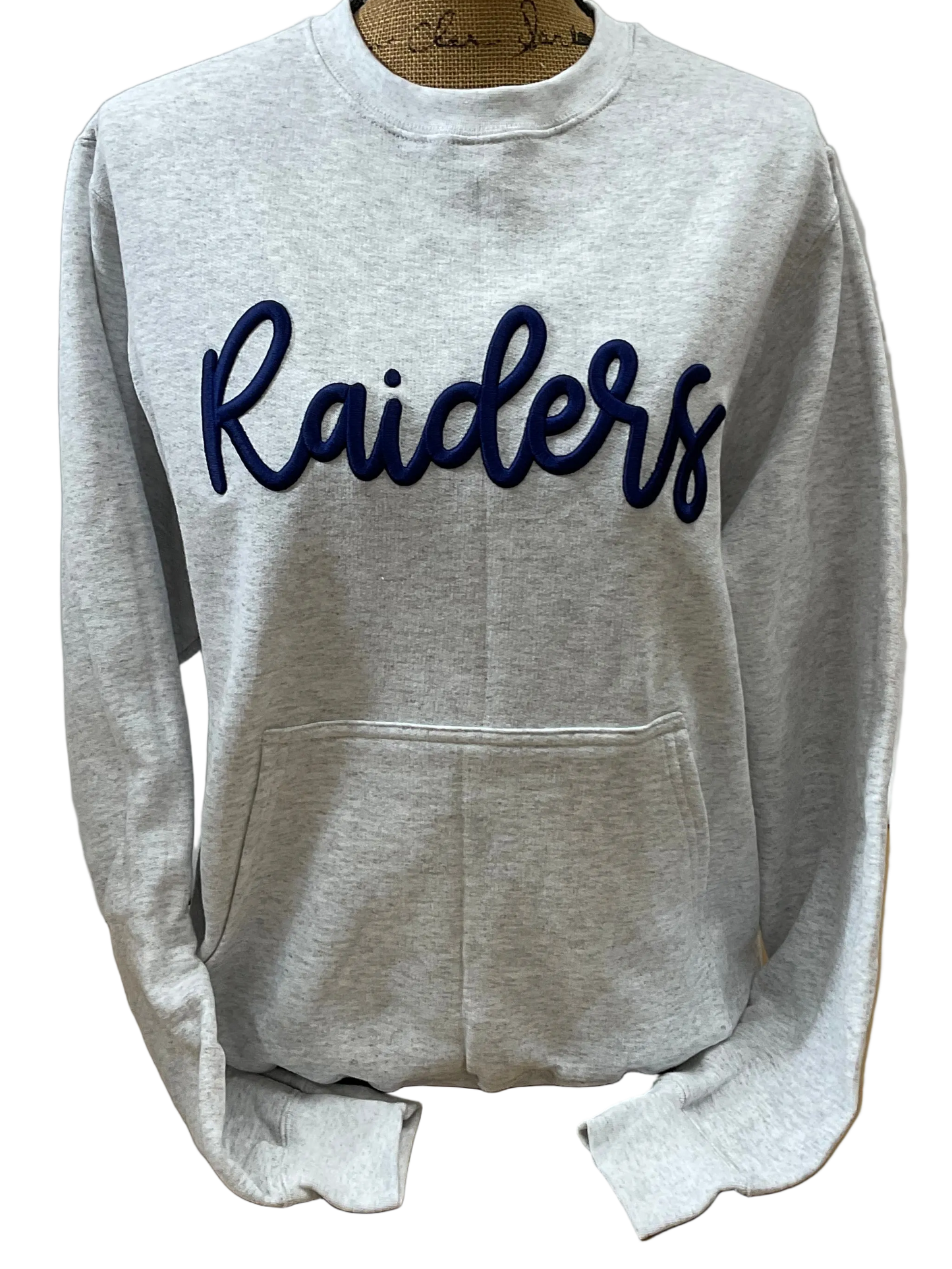 Raiders Embroidered Puff Port and Co. Crewneck