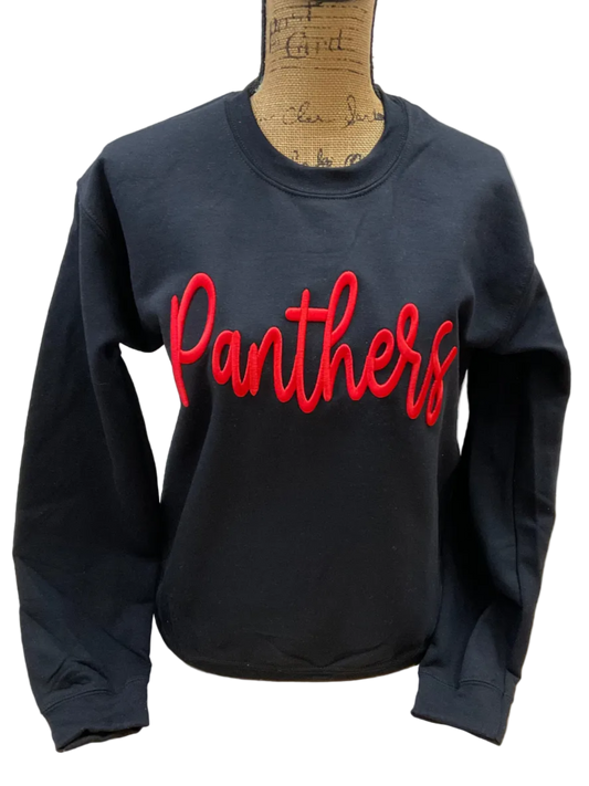 Panthers Embroidered Puff Gildan Crewneck