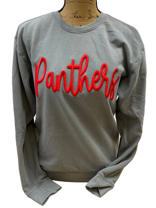 Panthers Embroidered Puff Comfort Colors Crewneck