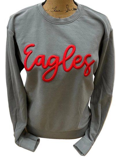 Eagles Embroidered Puff Comfort Colors Crewneck