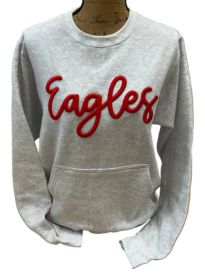 Eagles Embroidered Puff Port and Co. Crewneck
