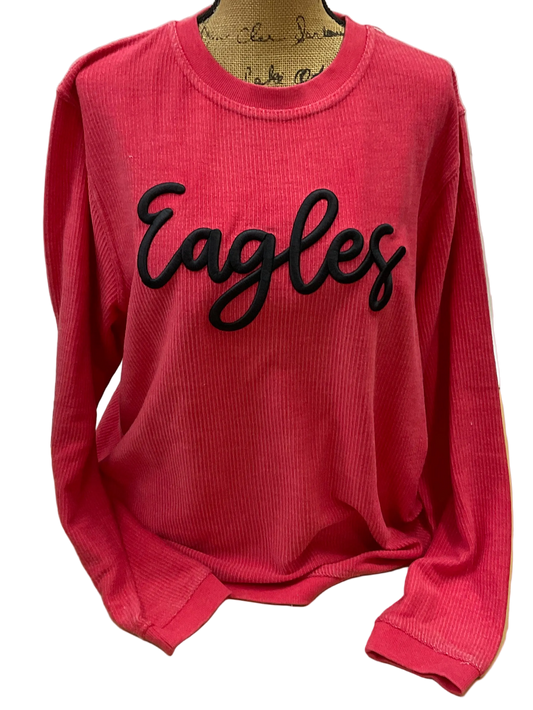 Eagles Embroidered Puff Boxercraft Corded Crewneck