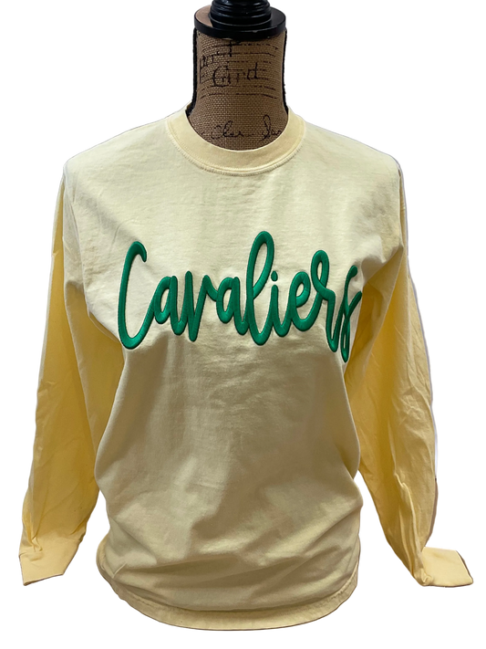 Cavaliers Embroidered Puff Comfort Colors Long Sleeve