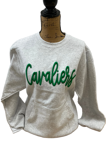 Cavaliers Embroidered Puff Port and Co. Crewneck