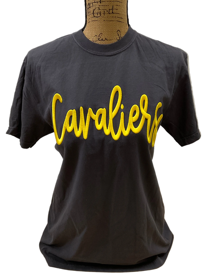 Cavaliers Embroidered Puff Comfort Colors Tee
