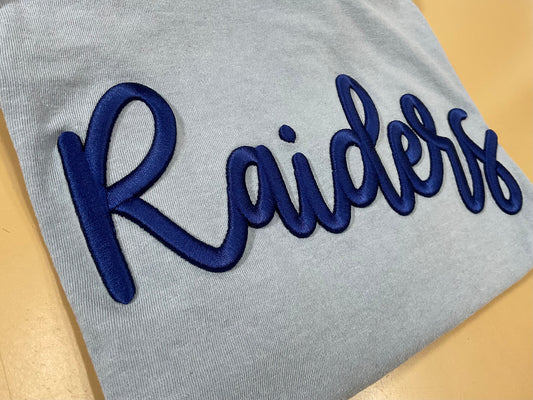 Raiders Embroidered Puff Comfort Colors Tee