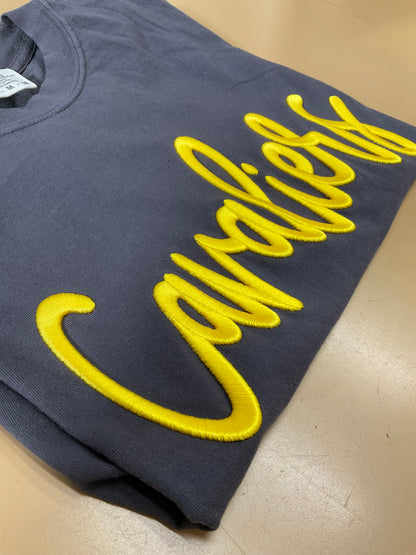 Cavaliers Embroidered Puff Comfort Colors Tee