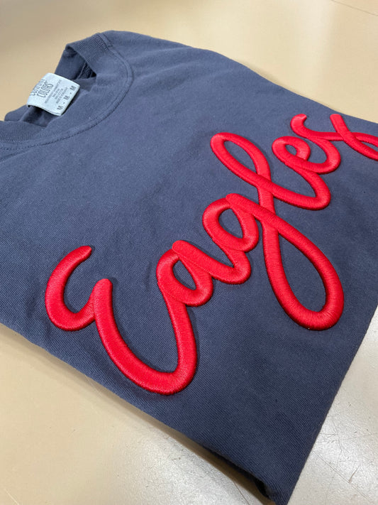Eagles Embroidered Puff Comfort Colors Tee