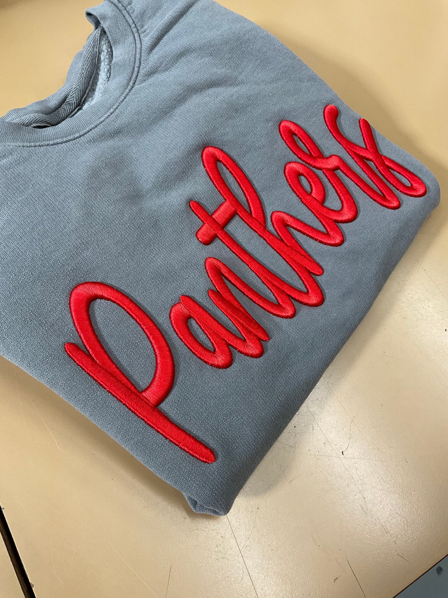 Panthers Embroidered Puff Comfort Colors Crewneck