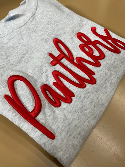 Panthers Embroidered Puff Port and Co. Crewneck