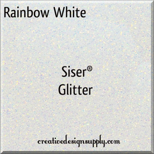 12” Rainbow White Glitter
