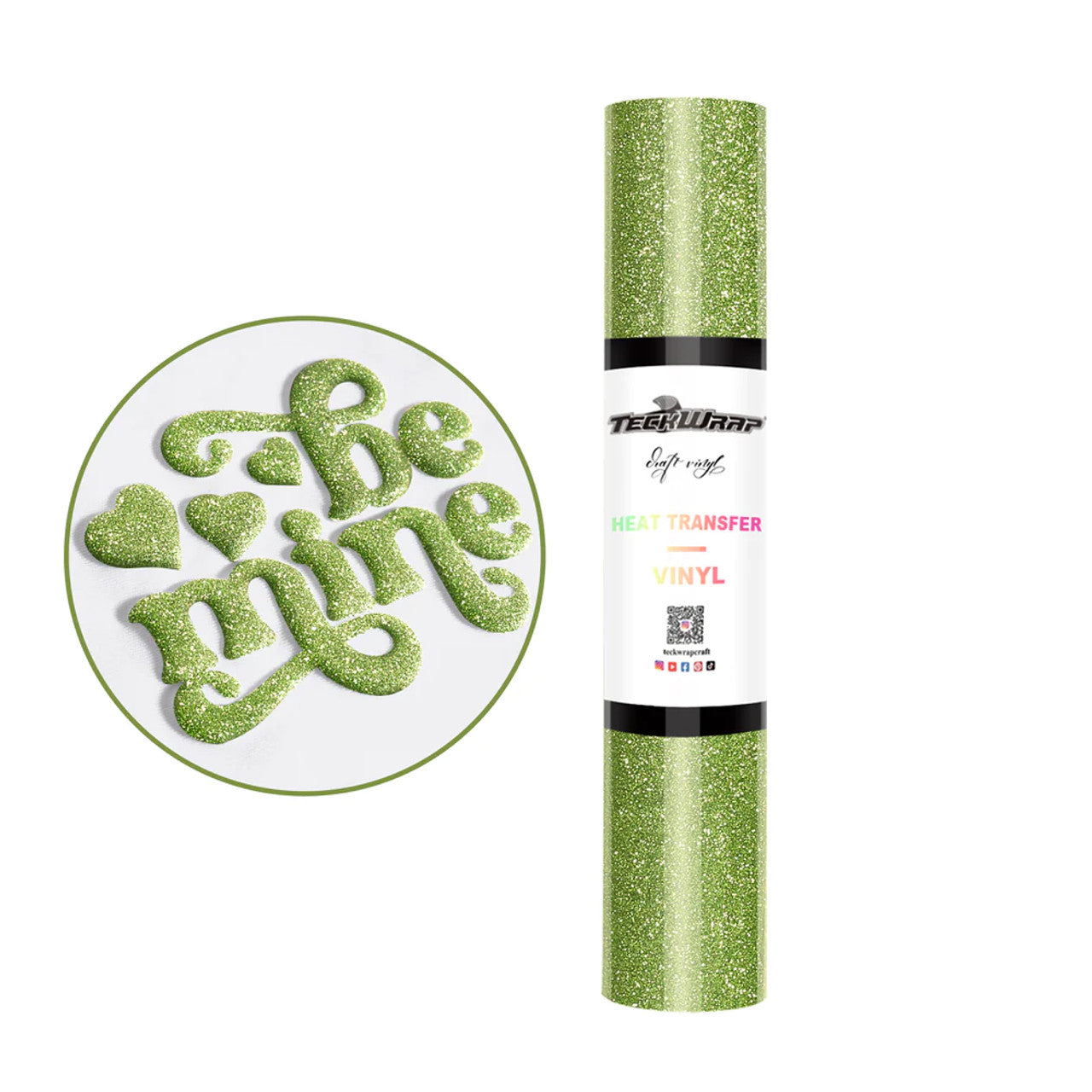 5ft Lime Green Glitter Puff HTV