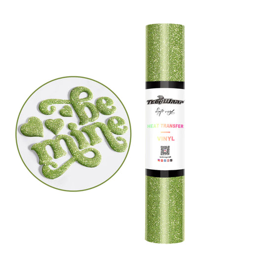 5ft Lime Green Glitter Puff HTV