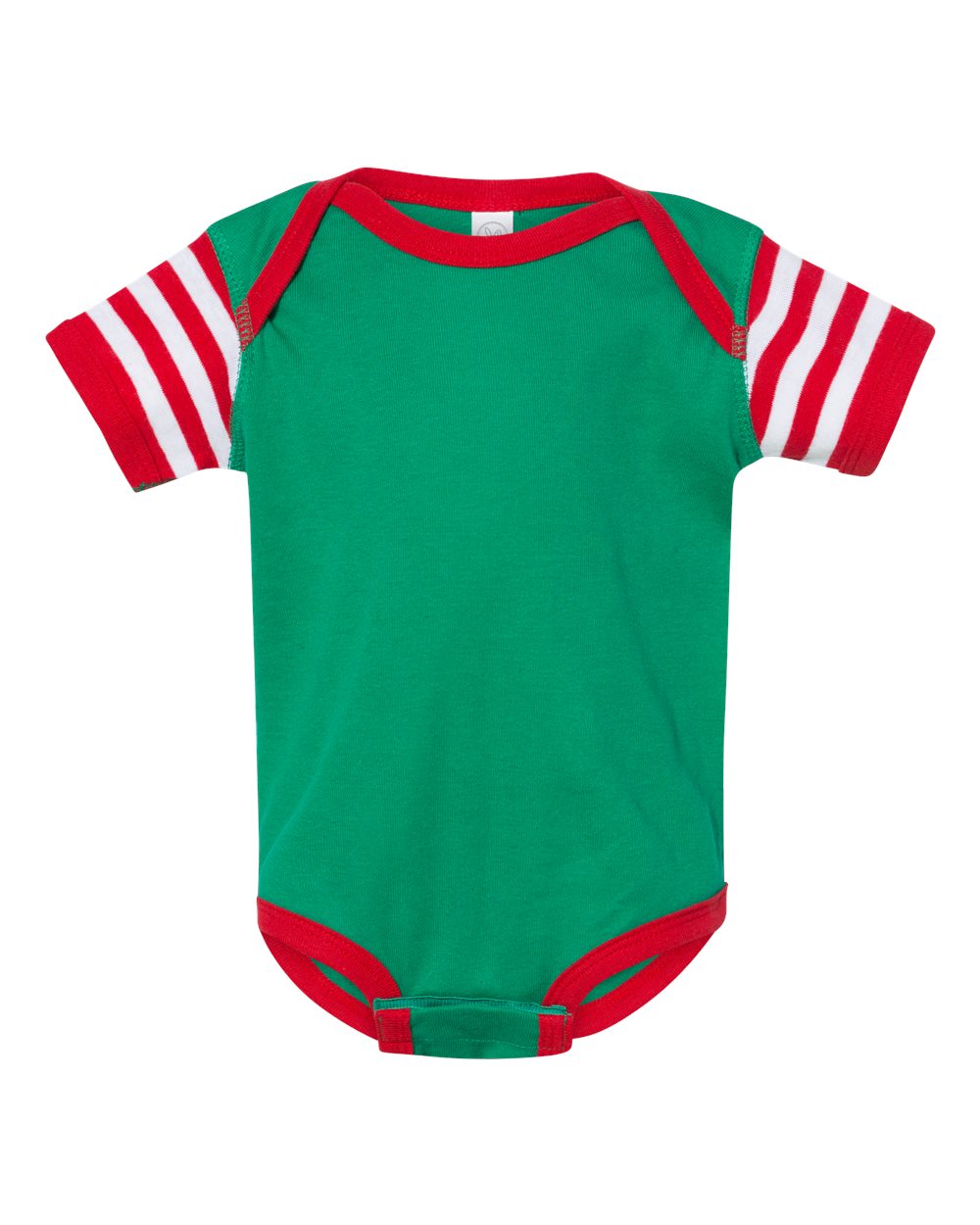 Kelly/Red/Red Wht Str Rabbit Skins Infant Baby Rib Bodysuit - 4400