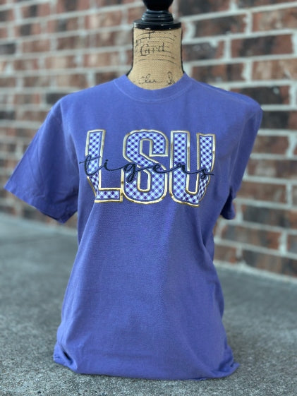 LSU Tigers On Plaid CC Grape
