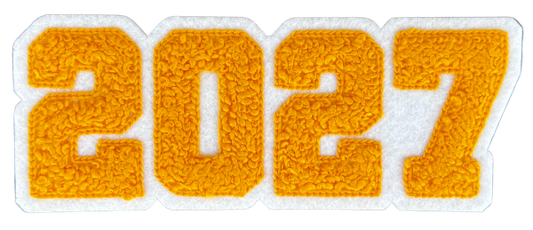 5" Light Gold 2027 Chenille Patch