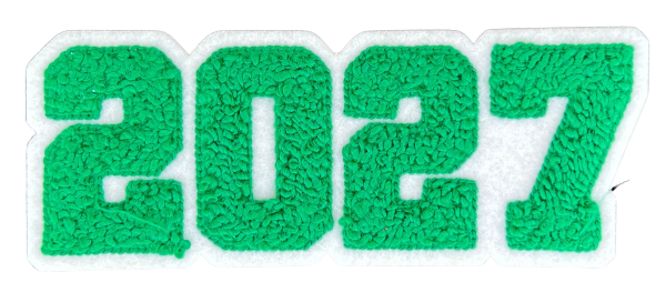 5" Light Green 2027 Chenille Patch