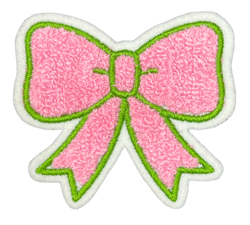 4" Pink/Light Green Chenille Patch