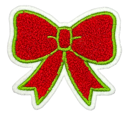 4" Red/Light Green Chenille Patch