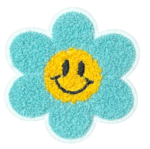 3.5" Chenille Flower w/Smiley Face