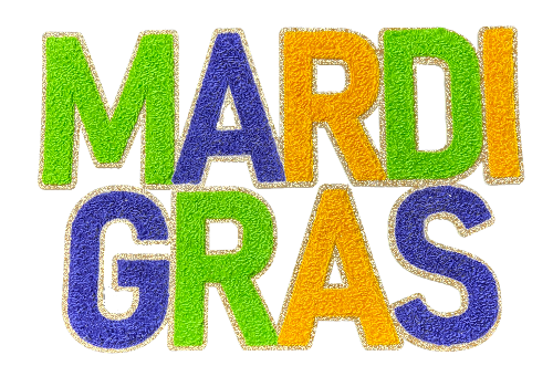 Mardi Gras 10" Chenille Patch