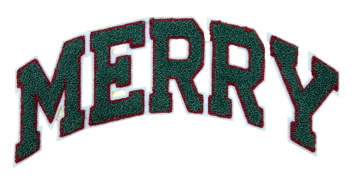 12" Merry Chenille Patch