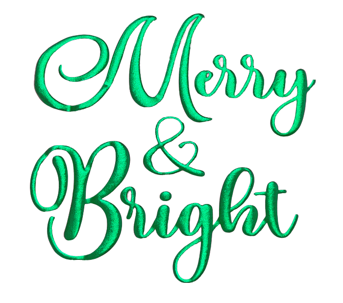Merry and Bright Puff Script RTA HTV