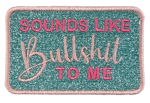 3.5x2 Mint/Peach/Pink BS Glitter Patch