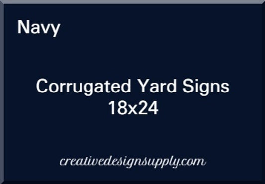 Navy 18"x24" Corrugated Yard Sign