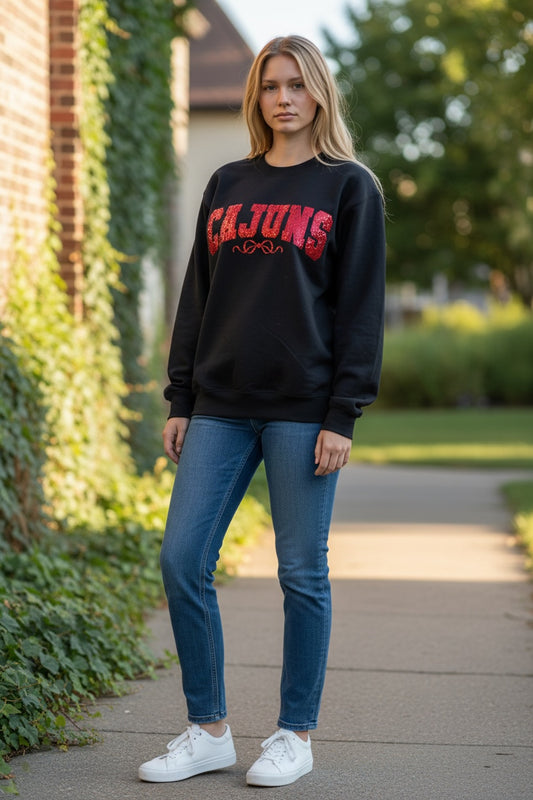 Cajuns Sequin Embroidery Crewneck
